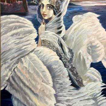 Pintura titulada "The Swan Princess" por Olga Bazanova, Obra de arte original, Oleo
