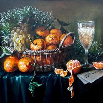 Peinture intitulée "New Year's still li…" par Olga Bazanova, Œuvre d'art originale, Huile