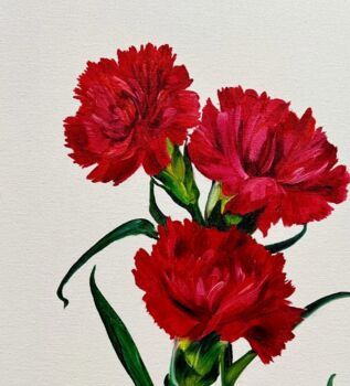 Pintura titulada "Carnation" por Olga Bazanova, Obra de arte original, Oleo