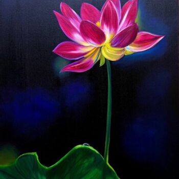 Peinture intitulée "Lotus" par Olga Bazanova, Œuvre d'art originale, Huile
