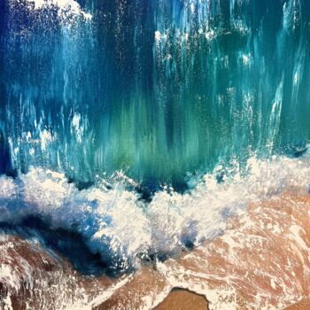Painting titled "Wave. View from abo…" by Olga Bazanova, Original Artwork, Oil
