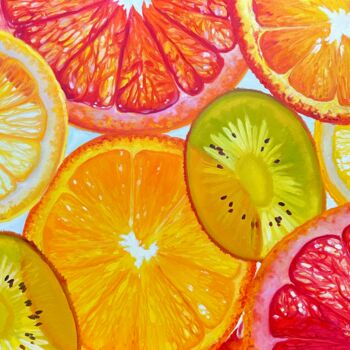 Painting titled "Citrus mix" by Olga Bazanova, Original Artwork, Oil
