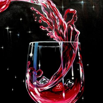 Картина под названием "Wineglass. Abstract…" - Ольга Базанова, Подлинное произведение искусства, Масло