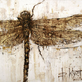 Painting titled "The Dragonfly" by Dmitry Kustanovich, Original Artwork, Oil Mounted on Wood Stretcher frame