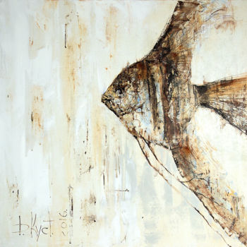 Painting titled "The small fish" by Dmitry Kustanovich, Original Artwork, Oil Mounted on Wood Stretcher frame