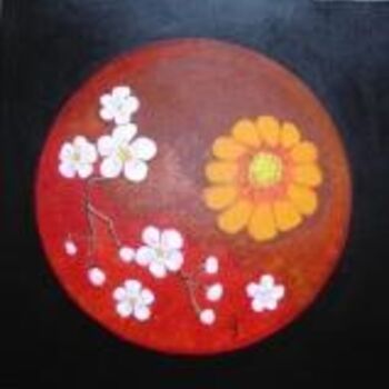Peinture intitulée "Fleurs de chine" par Stéphanie Gallier, Œuvre d'art originale, Huile
