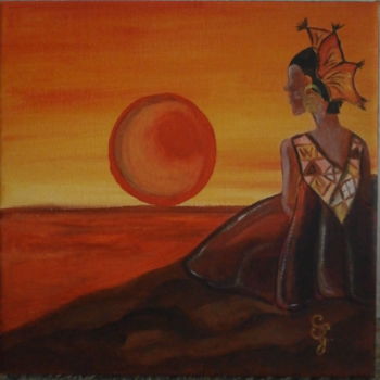 Peinture intitulée "coucher-de-soleil.j…" par Stéphanie Gallier, Œuvre d'art originale