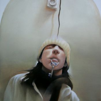 Painting titled "Winter-time selfpor…" by Gallus Balogh, Original Artwork