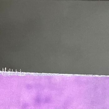 Painting titled "Nuit mauve" by Siga, Original Artwork, Oil Mounted on Wood Stretcher frame