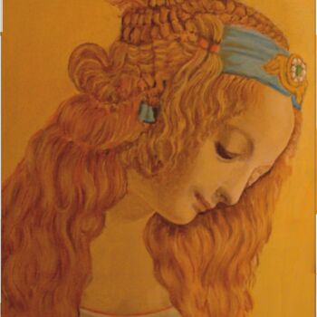 Painting titled "Woman's Head" by Galust Mkhitaryan, Original Artwork, Oil