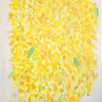 Painting titled "Yellow Flowers" by Galust Mkhitaryan, Original Artwork, Oil