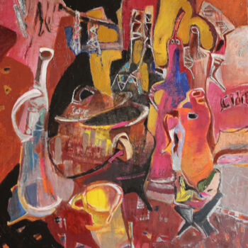 Pintura titulada "Still life with cau…" por Galya Didur, Obra de arte original, Acrílico Montado en Bastidor de camilla de m…