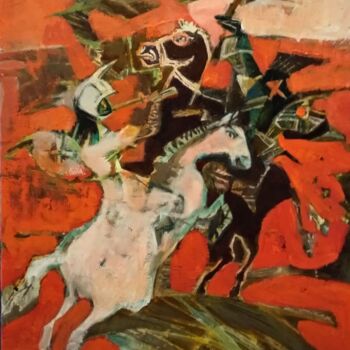 Peinture intitulée "Knight's Tournament" par Galya Didur, Œuvre d'art originale, Acrylique