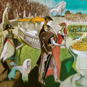 Malerei mit dem Titel ""Walk in the Luxemb…" von Galya Didur, Original-Kunstwerk, Acryl