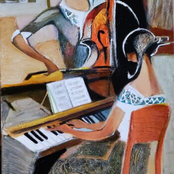 Painting titled "Composition with ce…" by Galya Didur, Original Artwork, Acrylic