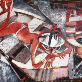 Pittura intitolato "Red Frog" da Galya Didur, Opera d'arte originale, Acrilico