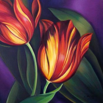 Pintura titulada "Tulips" por Galya Bukova, Obra de arte original