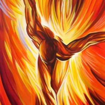 Painting titled "Phoenix" by Galya Bukova, Original Artwork