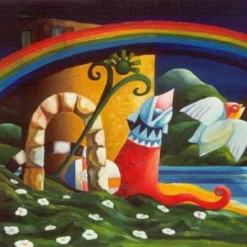 Painting titled "Arcobaleno" by Raimondo Gambino, Original Artwork