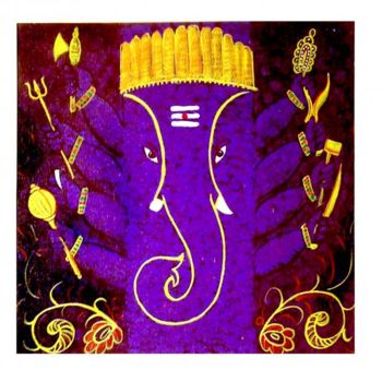Peinture intitulée "ganapathi 1" par Ganeshguntoju, Œuvre d'art originale