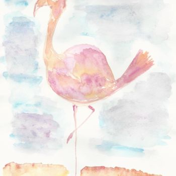 Malerei mit dem Titel "Flamingo" von Anastasia Gang, Original-Kunstwerk