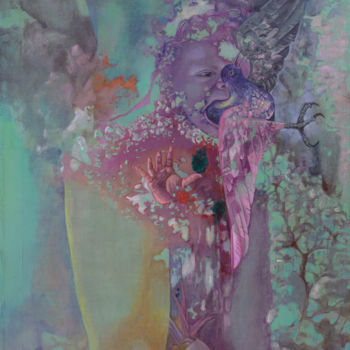 Картина под названием "Birth" - Hanna Furs, Подлинное произведение искусства, Акрил