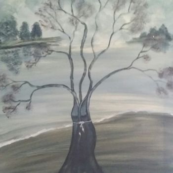 Painting titled "la belle du lac" by D'Âme Forêt, Original Artwork, Acrylic