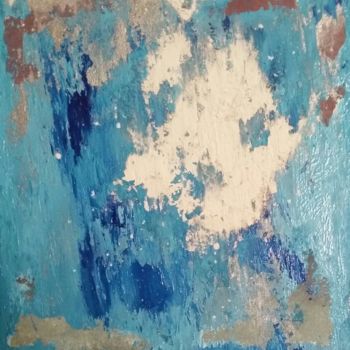 Painting titled "abstrait bleu 5" by D'Âme Forêt, Original Artwork, Acrylic