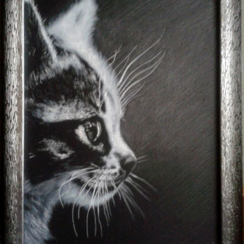 Drawing titled "Кот" by Alla Ganskaia, Original Artwork