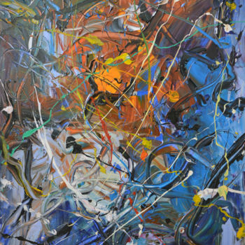 Painting titled "Chaos (2) - Abstrac…" by Gao, Original Artwork, Oil