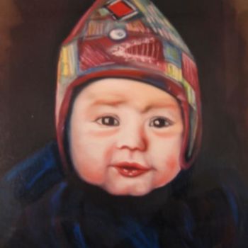 Painting titled "Enfance afganne" by Isabelle Fournier Perdrix, Original Artwork