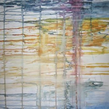 Painting titled "Reflet portuaire" by Isabelle Fournier Perdrix, Original Artwork