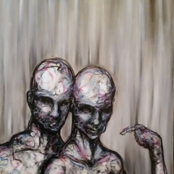 Картина под названием "Attraction" - Elodie Bedon (Garance Be.), Подлинное произведение искусства, Масло