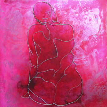 绘画 标题为“Nue du dos rose” 由Elodie Bedon (Garance Be.), 原创艺术品, 丙烯