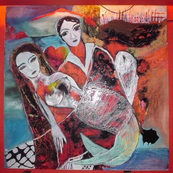 Peinture intitulée "Le pecheur de siren…" par Margarita García Alonso, Œuvre d'art originale, Huile