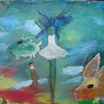 Картина под названием "La danseuse" - Margarita García Alonso, Подлинное произведение искусства, Масло