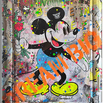 Pittura intitolato "Always Happy Mickey" da Gardani, Opera d'arte originale, Acrilico