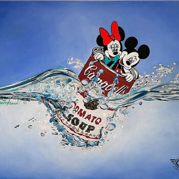 Painting titled "Campbell’s water re…" by Gardani, Original Artwork, Oil Mounted on Wood Stretcher frame