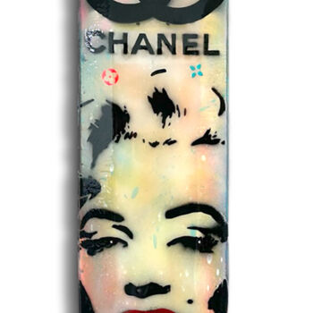 Γλυπτική με τίτλο "Marilyn Skateboard…" από Gardani, Αυθεντικά έργα τέχνης, Ξύλο