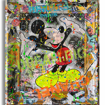 Painting titled "Mickey Always Dream…" by Gardani, Original Artwork, Acrylic Mounted on Wood Stretcher frame