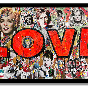 Painting titled "Only Love" by Gardani, Original Artwork, Acrylic Mounted on Wood Stretcher frame