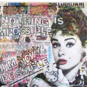 "Audrey Hepburn Noth…" başlıklı Tablo Gardani tarafından, Orijinal sanat, Akrilik Ahşap panel üzerine monte edilmiş
