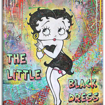 Pintura intitulada "The Little Black Dr…" por Gardani, Obras de arte originais, Óleo Montado em Armação em madeira
