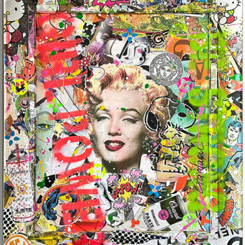 Painting titled "Marilyn Girl Power" by Gardani, Original Artwork, Acrylic Mounted on Wood Stretcher frame