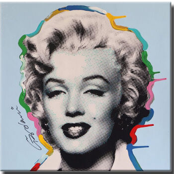 Painting titled "Marilyn Forever" by Gardani, Original Artwork, Oil Mounted on Wood Stretcher frame