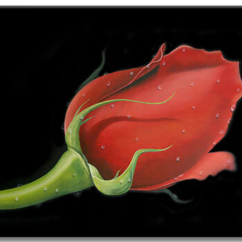 "Red Rose" başlıklı Tablo Gardani tarafından, Orijinal sanat, Petrol Ahşap Sedye çerçevesi üzerine monte edilmiş