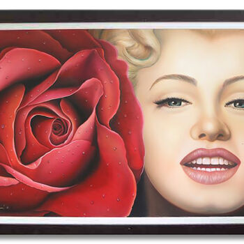 Peinture intitulée "Marilyn Red" par Gardani, Œuvre d'art originale, Huile Monté sur Châssis en bois