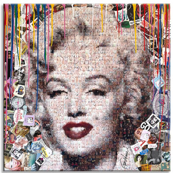 Painting titled "Marilyn Pompeii" by Gardani, Original Artwork, Oil Mounted on Wood Stretcher frame