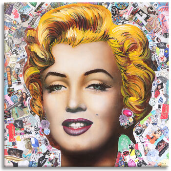 Painting titled "Marilyn Allure" by Gardani, Original Artwork, Oil Mounted on Wood Stretcher frame