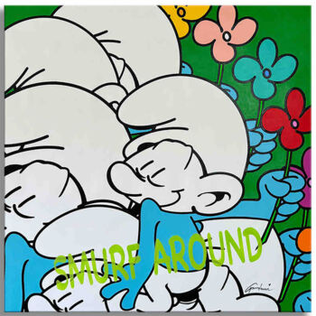 绘画 标题为“Smurf Around” 由Gardani, 原创艺术品, 丙烯 安装在木质担架架上